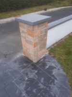 Wallcrete / decorative walling around walls at driveway entrance