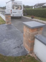 Wallcrete / decorative walling around walls at driveway entrance