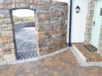 Stone patio with circular feature by  GM Hard Landscapes, Donegal, Ireland