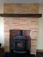 Wallcrete / decorative walling on a fireplace designed by GM Hard Landscapes, Donegal